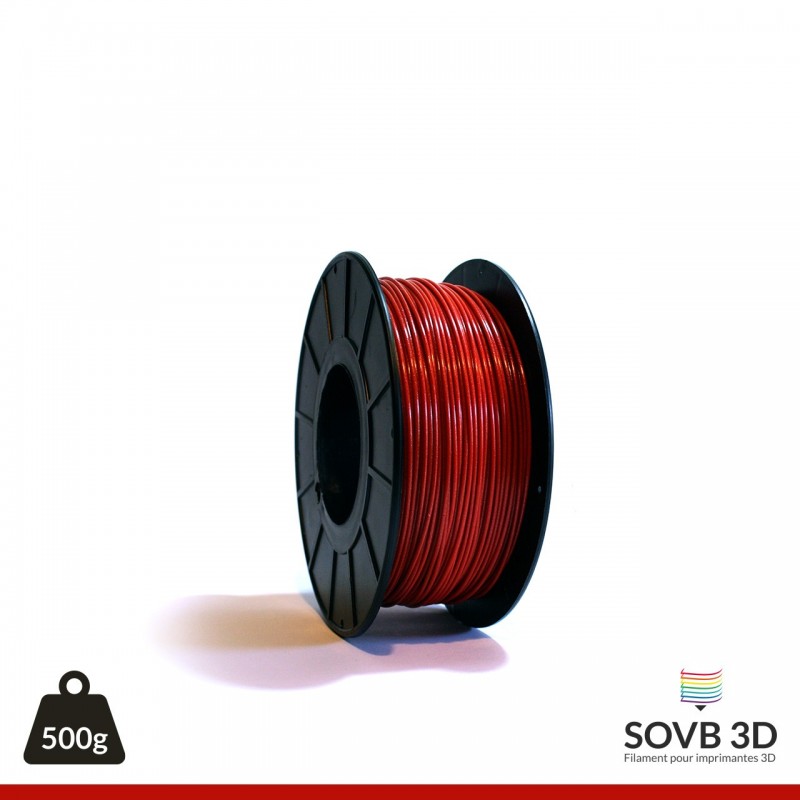 SOVB 3D : filament PLA rouge alumine 500g Made in France