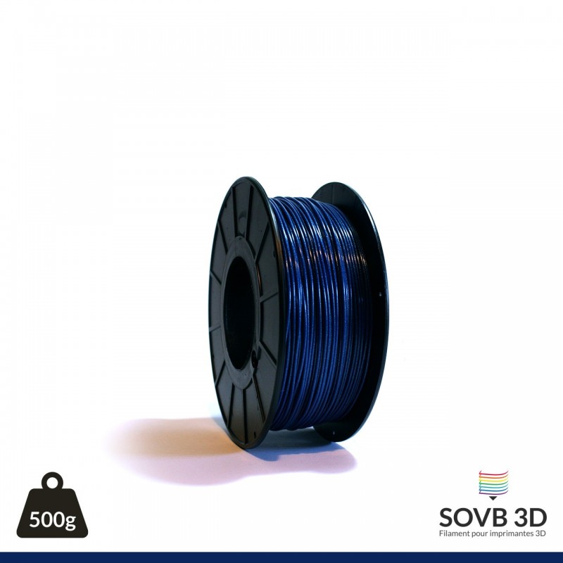 SOVB 3D : filament PLA bleu nuit alumine 500g Made in France